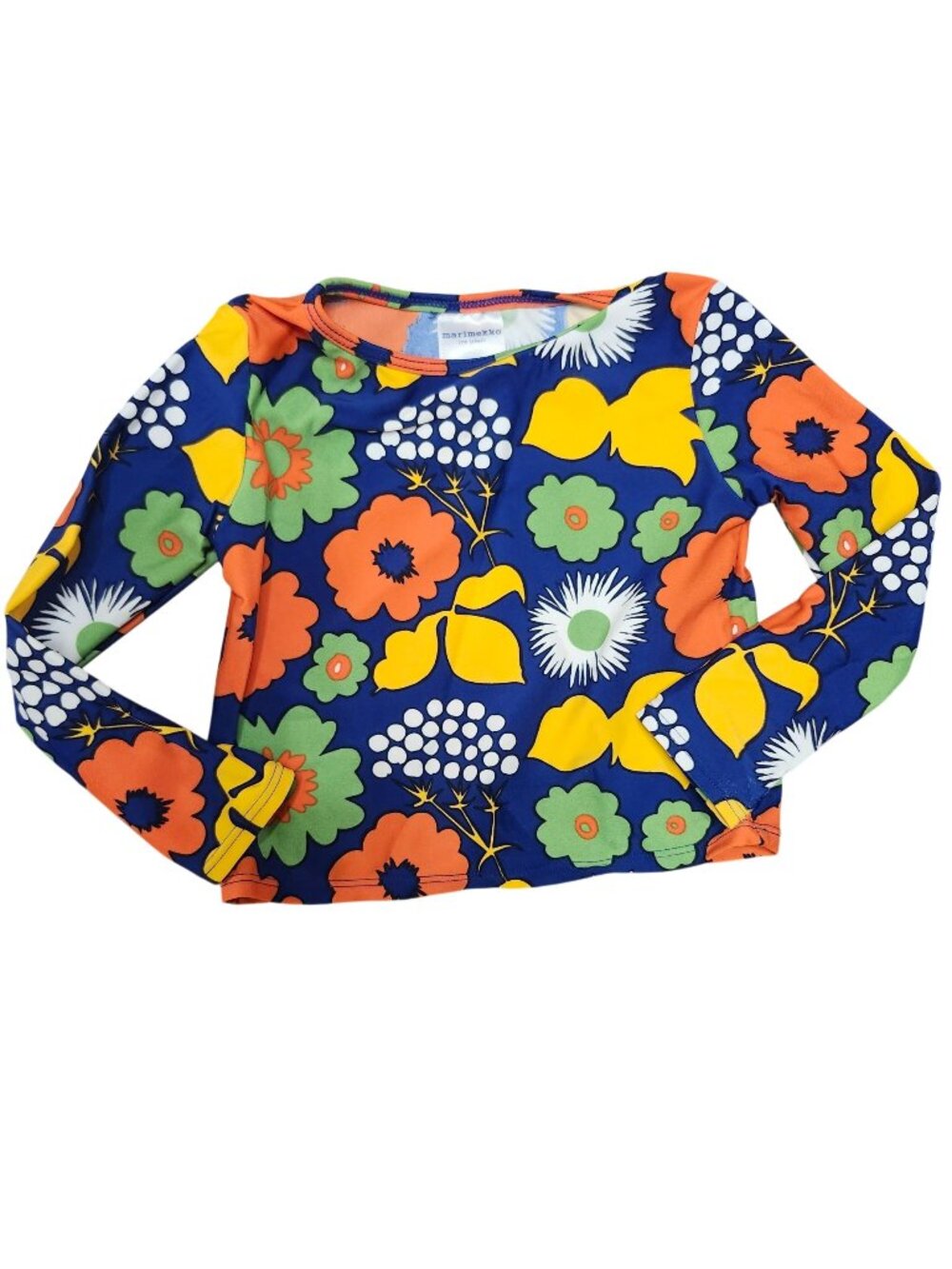 Marimekko Target Girls Size 2T Long Sleeve Rash Guard Swim Top Blue Kukkatori